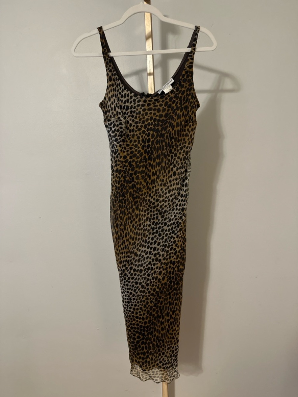 Dolce & Gabbana Leopard-Print Midi Slip Dress in Brown and Black VINTAGE